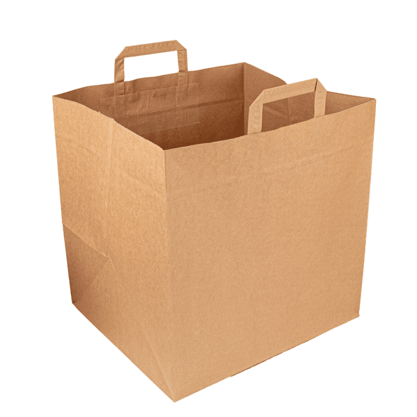 3001004863-saco-papel-kraft-pizza-1.png Saco Papel Kraft Pizza 36+31x36cm c/Asa - Take Away/Bolos/Pastelaria – Norpack - Image 1