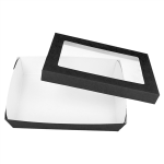 Caixa Cartolina Preta c/ tampa c/ janela 21cmx14cmx5cm Pack 50 unidades- Pastelaria / Take Away / Presente – Norpack - Image 2