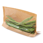 Saco Papel para comida pré-preparada, legumes ou fruta c/ base e janela 21x16/12x3cm - Pack 100 unidades – Norpack - Image 3