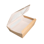 Caixa Cartolina Kraft / branco c/ Janela 20,4x14,2x6cm 1200ml Pack 50 unidades - Pastelaria / Take Away / Presente – Norpack - Image 2