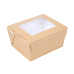 Caixa Kraft c/Janela 11,2x9x6,4cm 780ml Pack 50 unidades - Take Away/Pastelaria/Bolos – Norpack - Image 3
