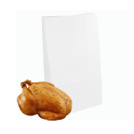 Saco Papel Branco Anti Gordura "SOS" 60Grs. c/Fundo Quadrado e Fole Lateral 14+8x24cm – Norpack