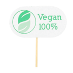 Marcadores Madeira "Vegan" 8cm Brancos Pack 100 - Take Away / Catering – Norpack