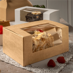 Caixa Kraft c/Janela 18x11x8cm Pack 50 - Take Away/Pastelaria/Bolos – Norpack - Image 4