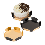 Prato de Cartão para Pastelaria Diversa Dourada / Preto 8Cm - Pack 25 – Norpack