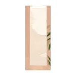 Saco Papel Pão kraft c/ janela 14+4x35CM (impressão folhas verdes) Pack 500 unidades – Norpack