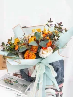 Papel Embrulho Flores 58x58cm Pack 10 Folhas - Cores Diversas – Norpack - Image 2