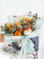 Papel Embrulho Flores 58x58cm Pack 10 Folhas - Cores Diversas – Norpack - Image 6