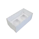 Caixa Cartolina Branca c/ tampa Pvc 2 Cupcakes – Norpack - Image 2