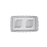 Caixa Cartolina Branca c/ tampa Pvc 2 Cupcakes – Norpack - Image 3
