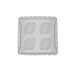 Caixa Cartolina Branca c/ tampa Pvc 4 Cupcakes – Norpack - Image 3