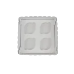 Caixa Cartolina Branca c/ tampa Pvc 4 Cupcakes – Norpack - Image 8