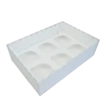 Caixa Cartolina Branca c/ tampa Pvc 6 Cupcakes – Norpack - Image 6