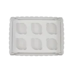 Caixa Cartolina Branca c/ tampa Pvc 6 Cupcakes – Norpack - Image 4