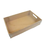 Caixa Cartão kraft / Tabuleiro c/ tampa PVC 31,5x19,5x6,7cm- Pastelaria / Take Away / Presente – Norpack - Image 3