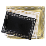 Bandeja Cartão Gourmet / Catering 35x41cm Prateado Estilo Naperon Pack 25 un. – Norpack - Image 2
