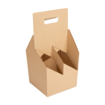 Caixa Cartão Kraft p/ 4 Garrafas c/Pega 15x15x32cm Pack 20 Unidades – Norpack - Image 4