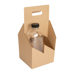 Caixa Cartão Kraft p/ 4 Garrafas c/Pega 15x15x32cm Pack 20 Unidades – Norpack