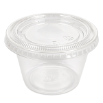 Taça Plástica Reutilizável RPET Transparente c/ Tampa 30ml 4,5x3,3cm Pack 50 – Norpack
