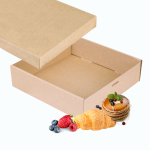 Caixa Cartão Kraft / Tabuleiro c/ Tampa Kraft VÁRIAS MEDIDAS DISPONÍVEIS - Pastelaria / Take Away / Presente – Norpack - Image 2