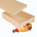 Caixa Cartão Kraft / Tabuleiro c/ Tampa Kraft VÁRIAS MEDIDAS DISPONÍVEIS - Pastelaria / Take Away / Presente – Norpack - Image 3