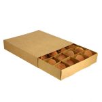 Caixa Cartolina Kraft Catering/ canapés/ salgadinhos/ Brigadeiros 25x22x5,5cm c/ 20 divisórias – Norpack