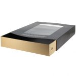 Caixa Cartão kraft / Preto Tabuleiro c/ tampa 35x29x6cm- Take Away / Presunto – Norpack