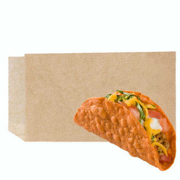 3001005889.png Bolsa Aberta 2 Lados Kraft Anti Gordura Crepes / Tacos 13x22 cm Pack 500 Unidades – Norpack - Image 1