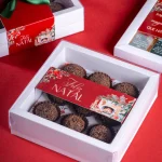 Caixa Cartolina C/ Tampa PVC p/ 9 Brigadeiros Natal "Quebra Nozes" – Norpack