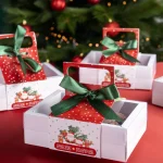Caixa Cartolina C/ Tampa PVC + Alça em Papel p/ 6 Brigadeiros Natal "Magia" – Norpack
