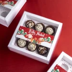 Caixa Cartolina C/ Tampa PVC p/ 9 Brigadeiros Natal "Magia" – Norpack