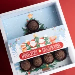 Caixa Cartolina C/ Tampa PVC p/ 10 Brigadeiros Natal "Magia" – Norpack