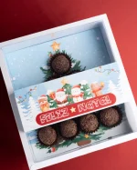 Caixa Cartolina C/ Tampa PVC p/ 10 Brigadeiros Natal "Magia" – Norpack