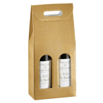 Caixa Cartão p/ 2 Garrafas 18x9x34cm Dourada – Norpack