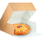 Caixa Cartão Kraft c/ Tampa Incorporada 20x20x10cm Pack 25 – Tartes / Pastelaria / Salgadinhos / Canapés – Norpack