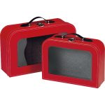 Caixa Cartão Maleta Vermelha c/ janela 33x21x11cm – Norpack