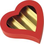 Caixa Cartão Chocolates Vermelha Coração 5 linhas 18x18x3,3cm – Norpack