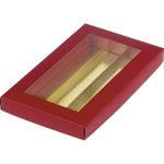 Caixa Cartão Chocolates Vermelha c/ tampa c/ janela 3 linhas 24x14,3x2,6cm – Norpack