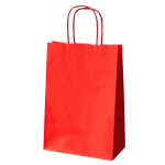Saco Papel Kraft Vermelho 20+10x29cm c/ asa torcida – Norpack