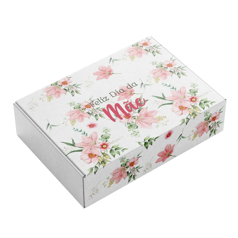 30x20x8_dia_da_mae.webp Caixa Cartão Branca 30x20x8cm Dia da Mãe - Flores – Norpack - Image 1