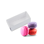 Caixa Cartolina c/ tampa PVC p/ 3/4 Macarons 4,2x10,2x4,2cm – Norpack