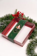 Caixa Cartolina Vermelha C/ Tampa PVC 20x20x4cm Coleção Pai Natal – Norpack - Image 5