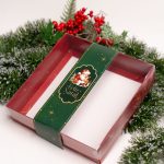 Caixa Cartolina Vermelha C/ Tampa PVC 20x20x4cm Coleção Pai Natal – Norpack