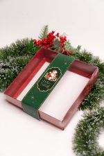 Caixa Cartolina Vermelha C/ Tampa PVC 20x20x4cm Coleção Pai Natal – Norpack