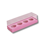 Caixa Cartolina Rosa Chiclete c/ Tampa PVC p/ 4 Brigadeiros – Norpack - Image 2