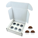 Caixa Cartao Micro Branca 140x140x50mm 6 brigadeiros s/ janela – Norpack
