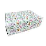 Caixa Cartão Postal Branca 370mmx270mmx120mm Padrão Elefantes, Flamingos e Macacos – Norpack