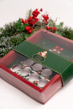 Caixa Cartolina Vermelha C/ Tampa PVC 20x18cm p/ 10 Brigadeiros Árvore Coleção Pai Natal – Norpack