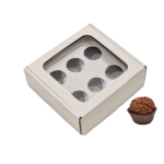 Caixa Cartão Micro Branco 140x140x50mm 6 brigadeiros c/ janela Quadrada – Norpack - Image 7
