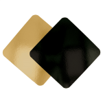 Prato de Cartão para Pastelaria Diversa Dourada / Preto Quadrada 28x28cm - Pack 25 – Norpack